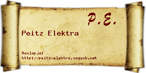 Peitz Elektra névjegykártya